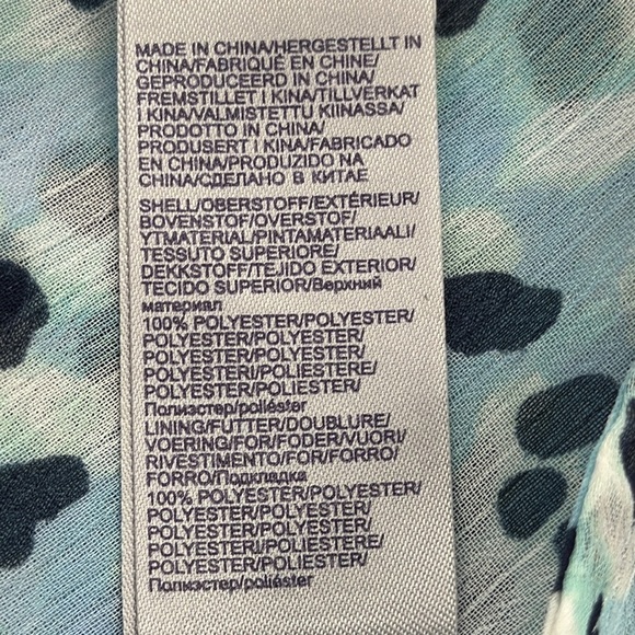 NYDJ NWOT Aqua Desert Cat Tranquility Chiffon Caftan Popover Top With Cami - Picture 8 of 10